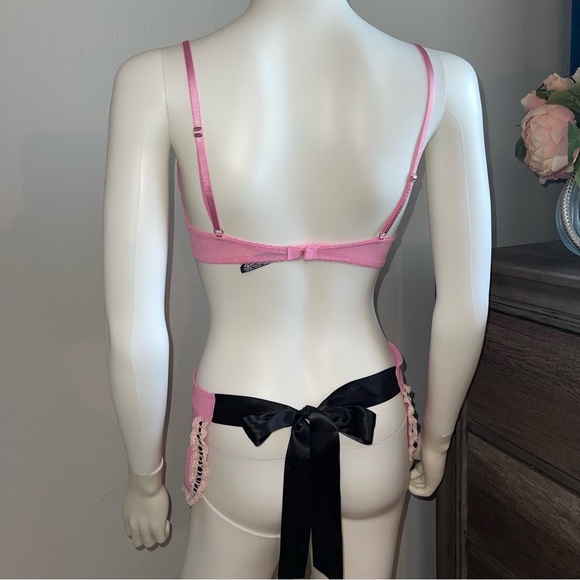 34B Vs Victoria’s Secret Sexy little things Pink dots ruffles Costume apron - Picture 9 of 12